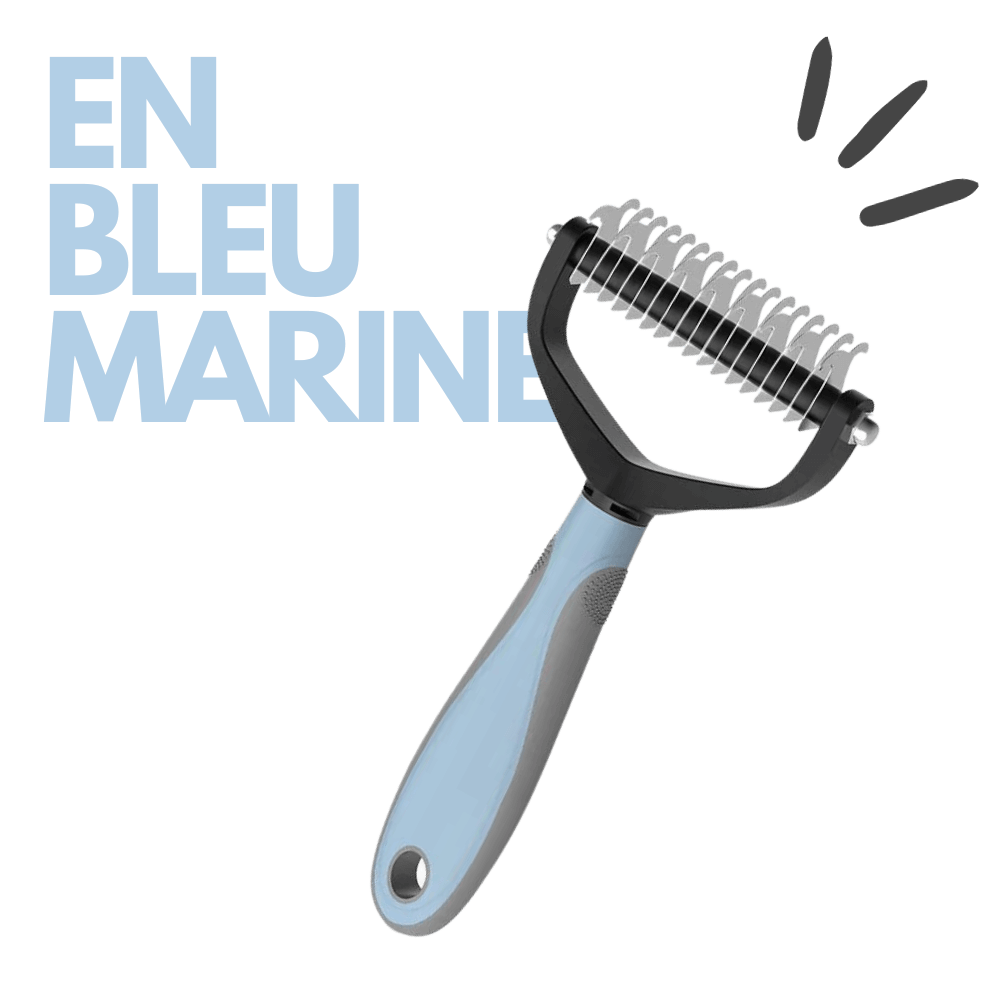 peigne anti-poils pour chien en bleu marine Keleby